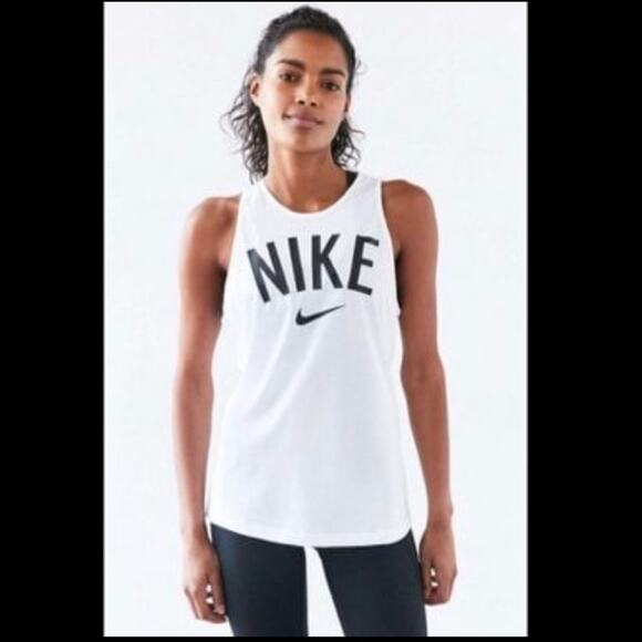 Nike White Sleeveless Top with Black Logo Size: S - Picture 8 of 8